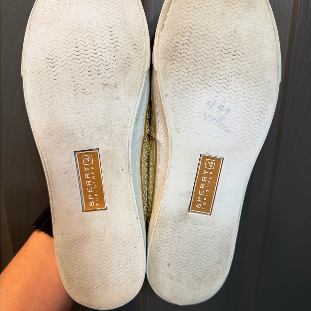 Sperry Gold sequin Canvas Boat Shoes sz 8M - Picture 6 of 6